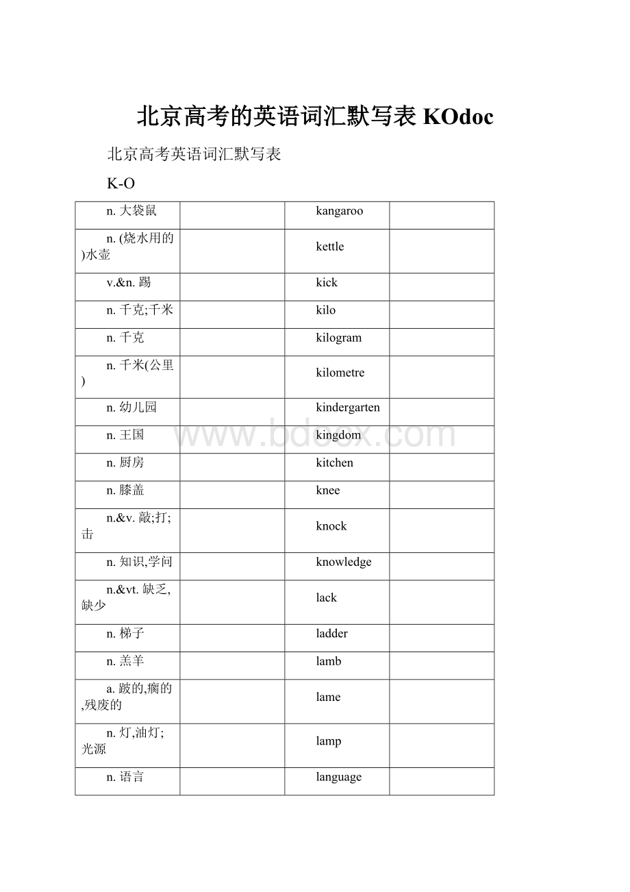 北京高考的英语词汇默写表KOdoc.docx_第1页