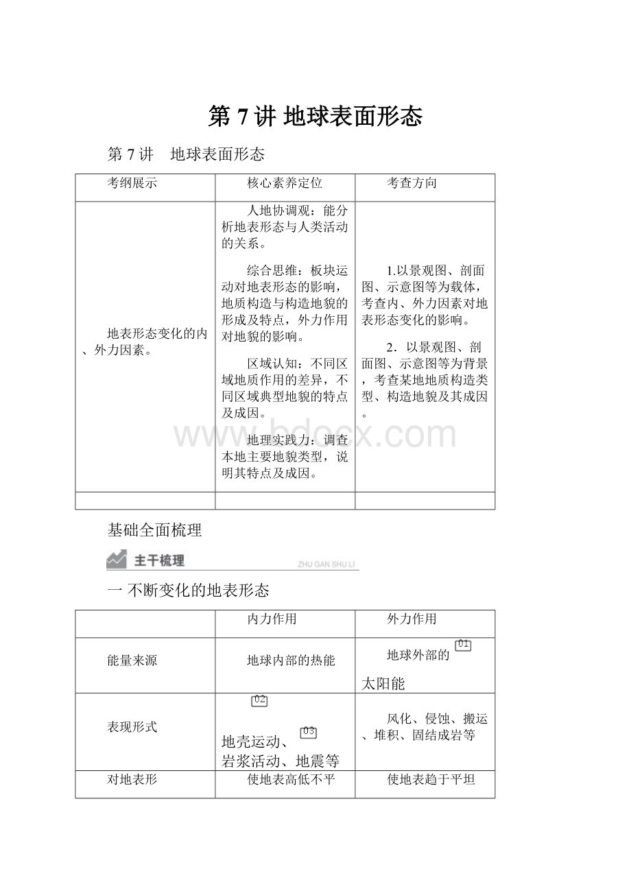 第7讲 地球表面形态Word下载.docx