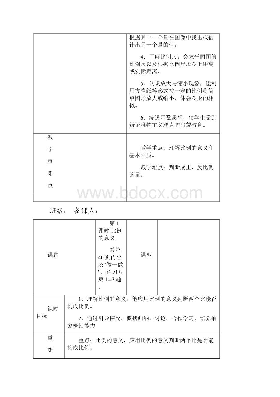 新人教版六年级数学下册第4单元 比例教学设计.docx_第2页