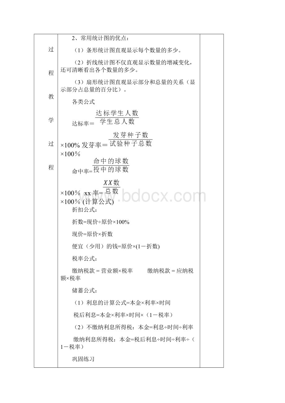 六年级上册数学扇形统计图和数与形复习教案4时复习教案.docx_第2页