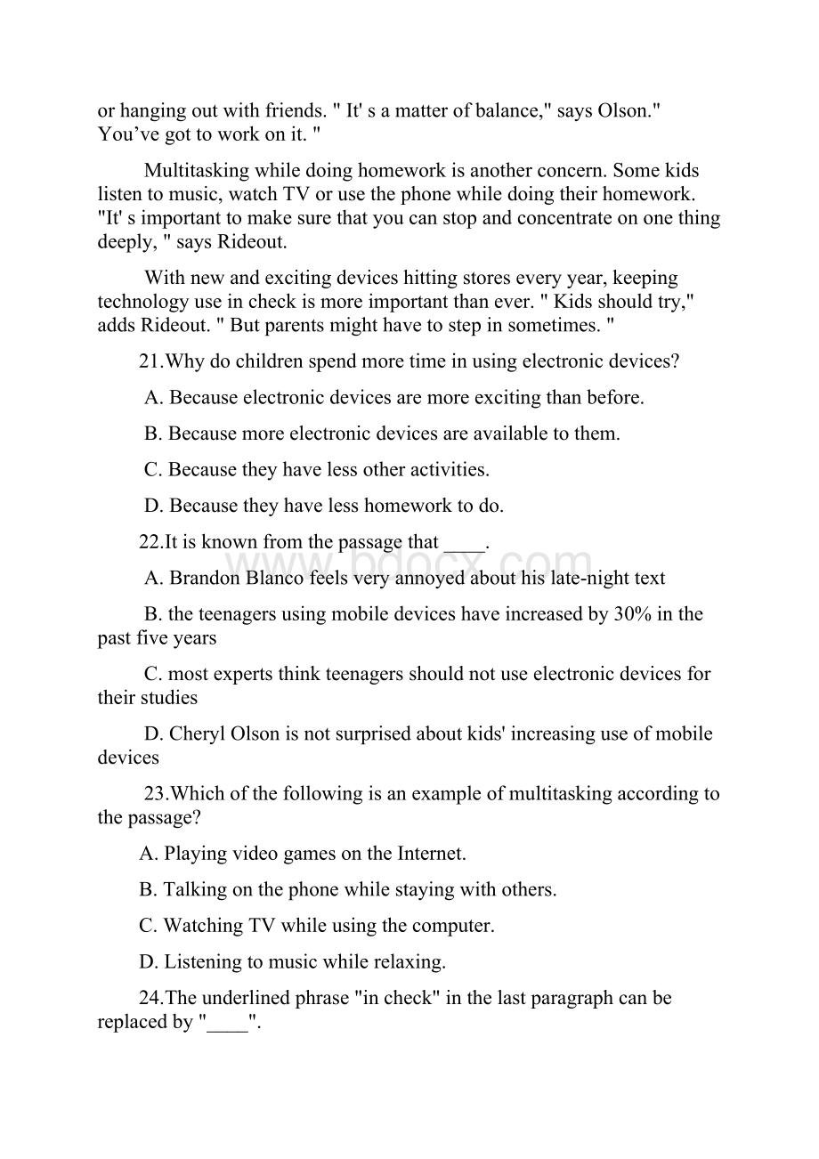 河南省周口市中英文学校届高三英语上学期第一次月考试题含答案Word文件下载.docx_第2页