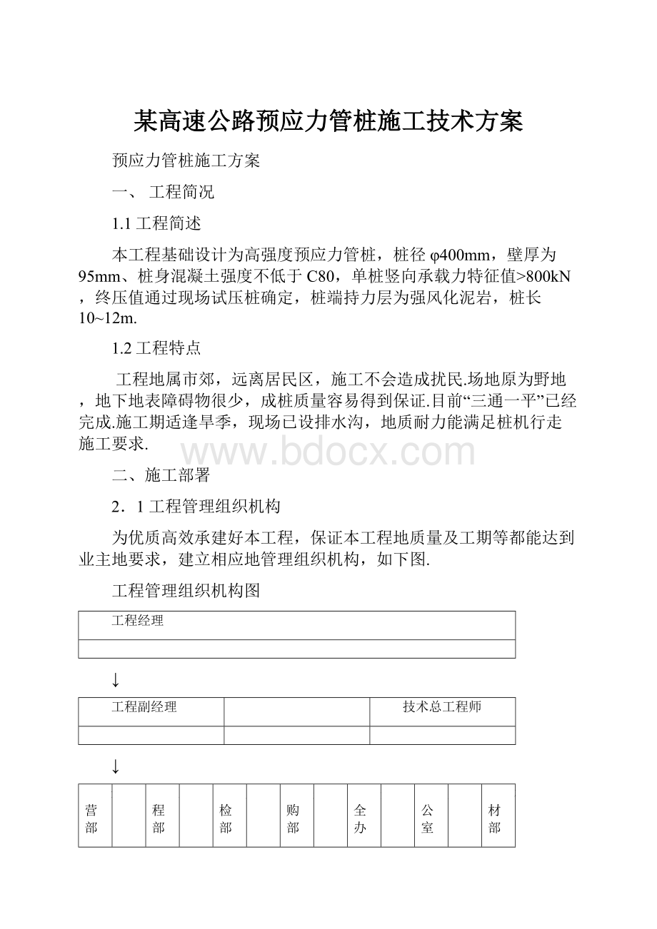 某高速公路预应力管桩施工技术方案.docx_第1页