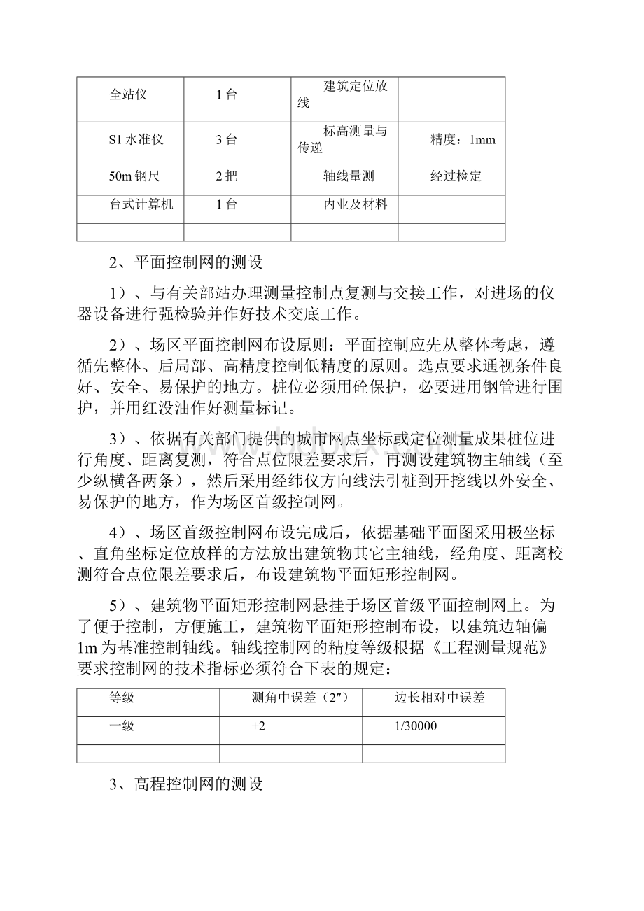 定位测量放线及高程控制方案1Word下载.docx_第3页