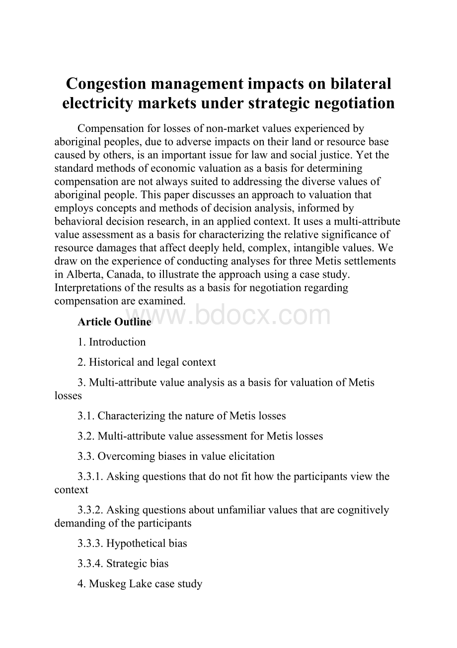 Congestion management impacts on bilateral electricity markets under strategic negotiation.docx