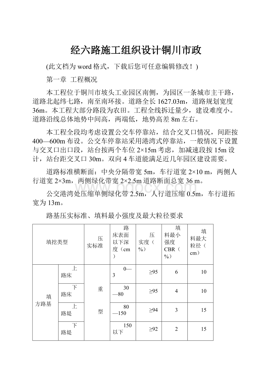 经六路施工组织设计铜川市政.docx