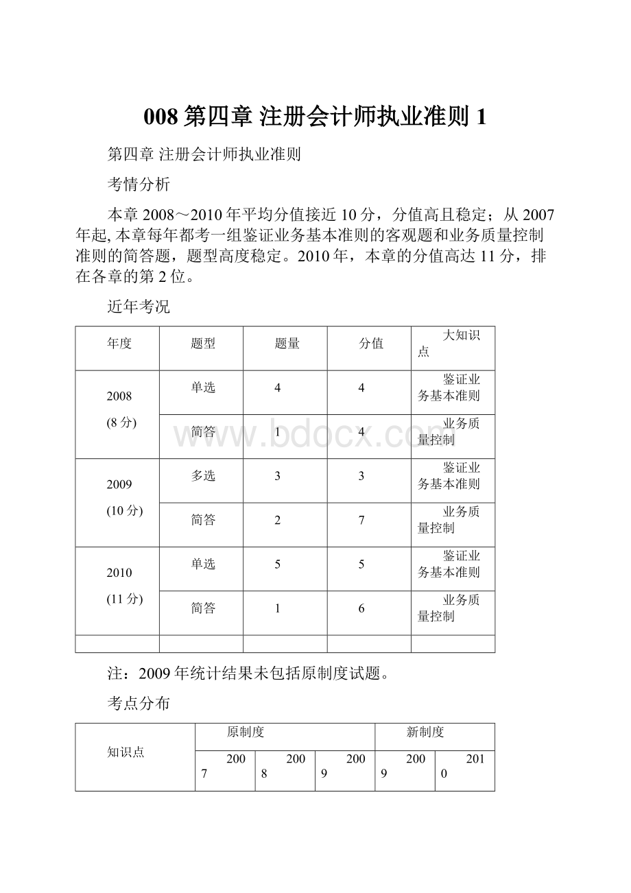 008第四章注册会计师执业准则1Word文档下载推荐.docx