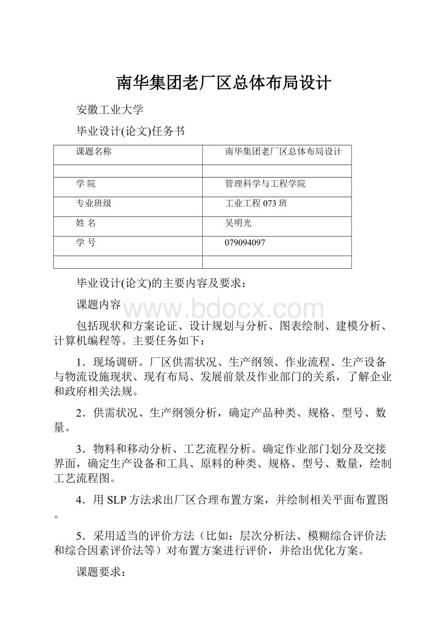 南华集团老厂区总体布局设计Word文档下载推荐.docx_第1页