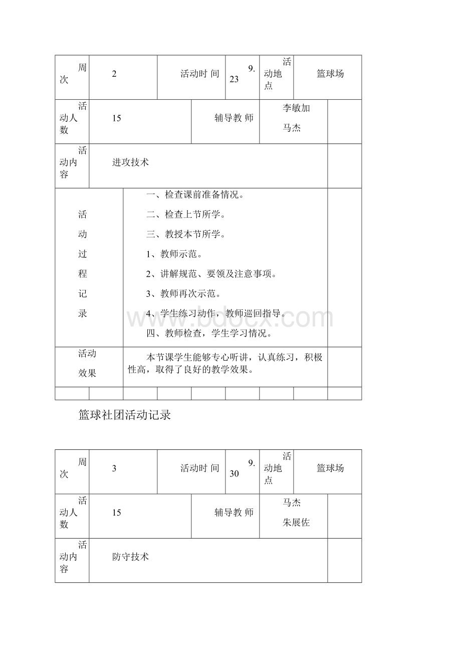 图河小学篮球社团精彩活动记录簿上Word下载.docx_第2页