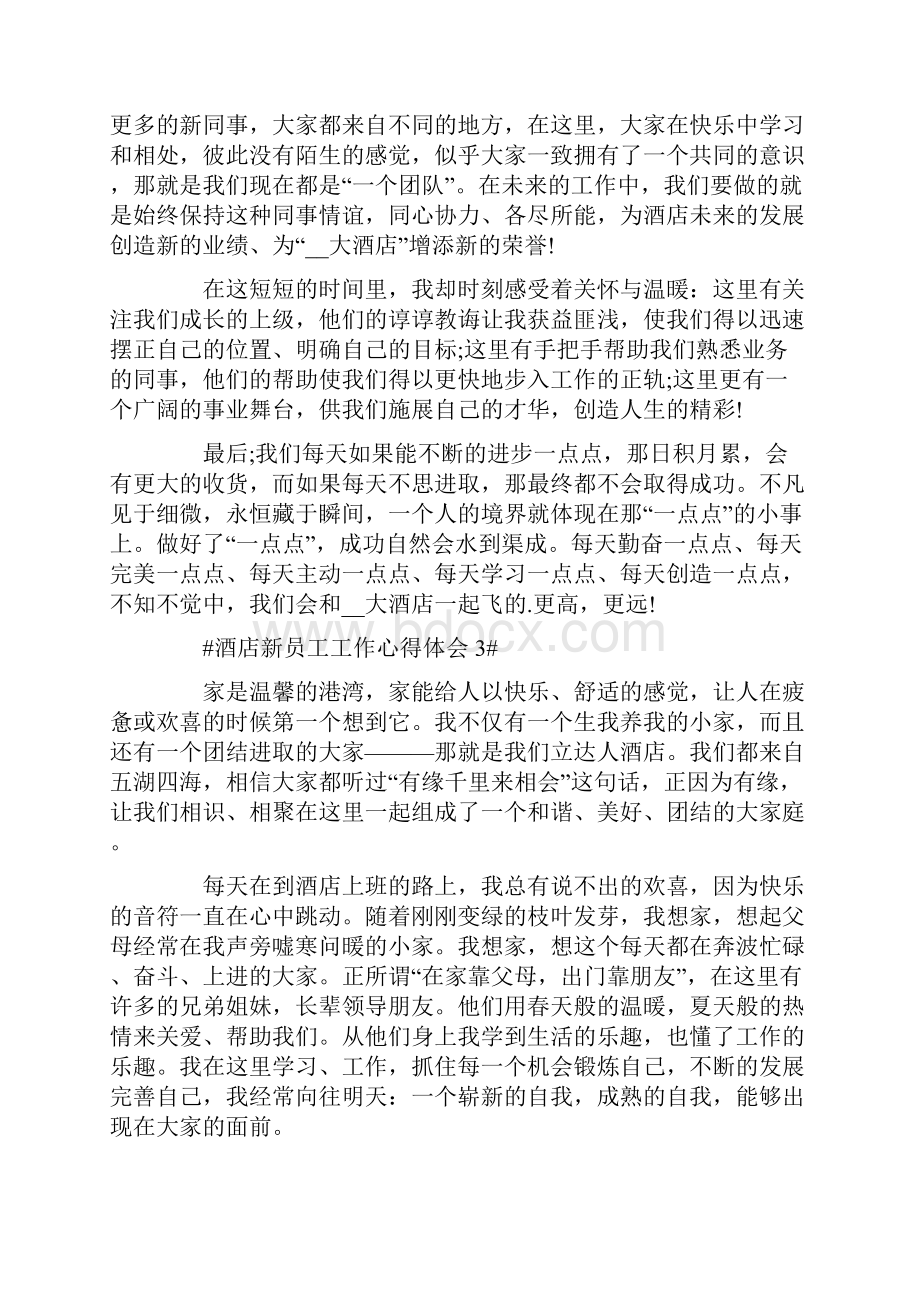 酒店新入职员工工作心得体会五篇文档格式.docx_第3页