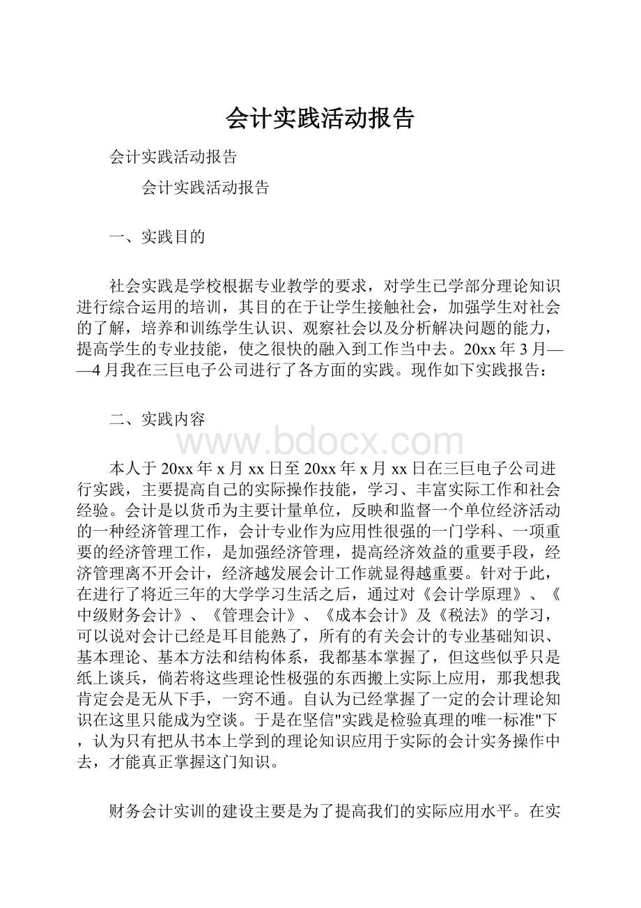 会计实践活动报告.docx