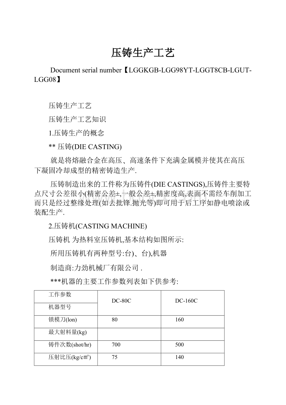 压铸生产工艺.docx