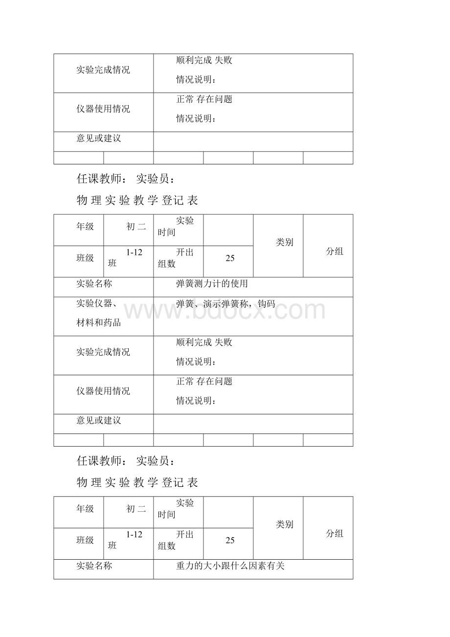 八年级下物理实验登记表.docx_第2页