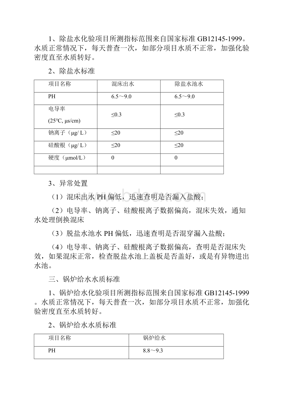 锅炉水处理系统水质监督项目和标准.docx_第2页