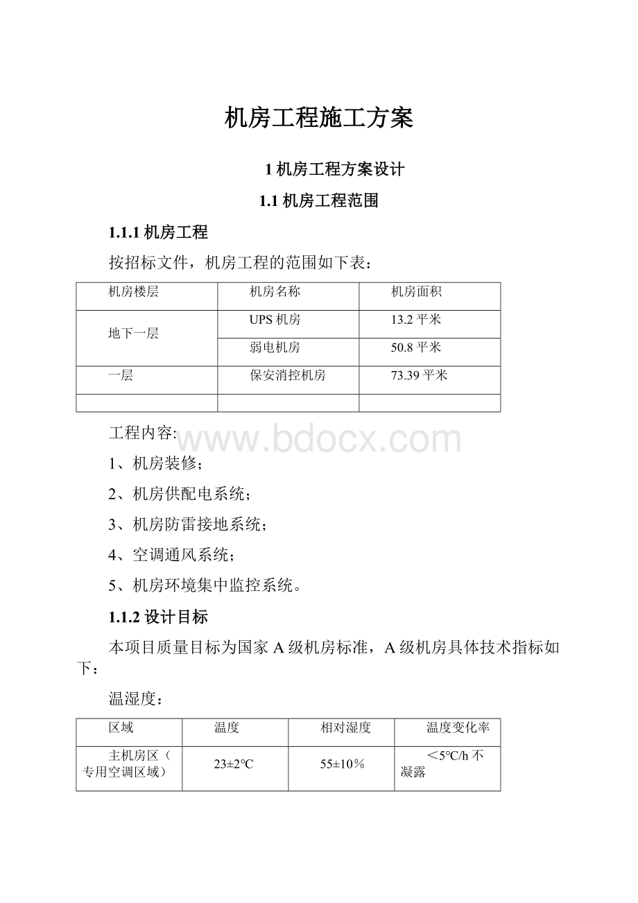 机房工程施工方案Word文档格式.docx_第1页