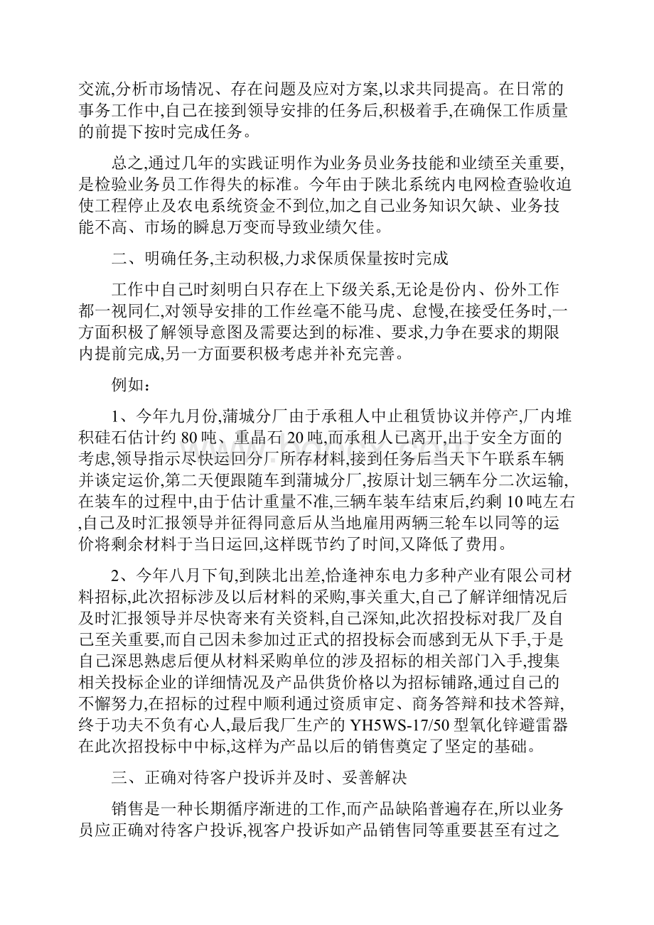 业务员个人年度工作总结三篇Word文档格式.docx_第2页