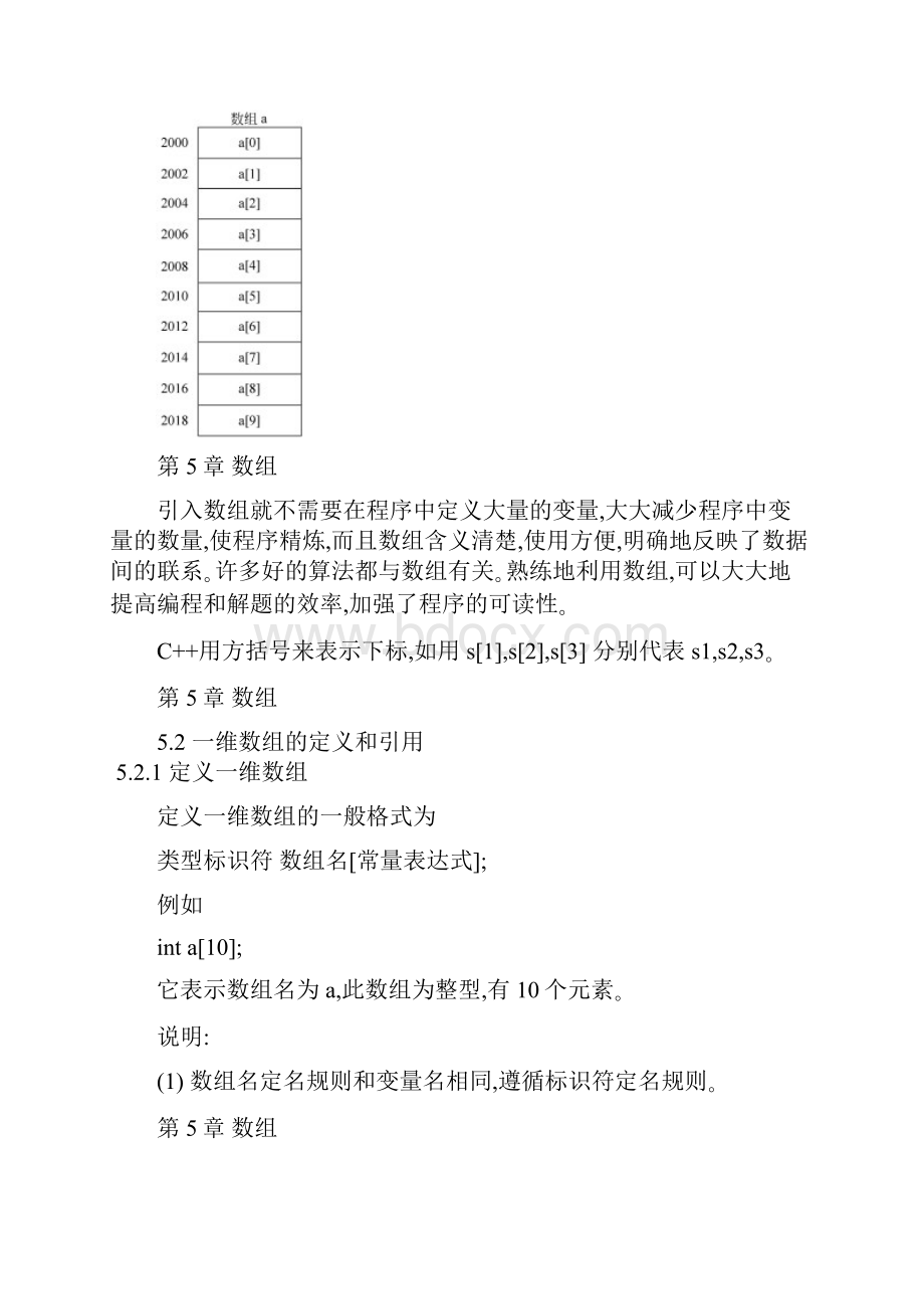 C++面向对象程序设计谭浩强第5章数组.docx_第2页