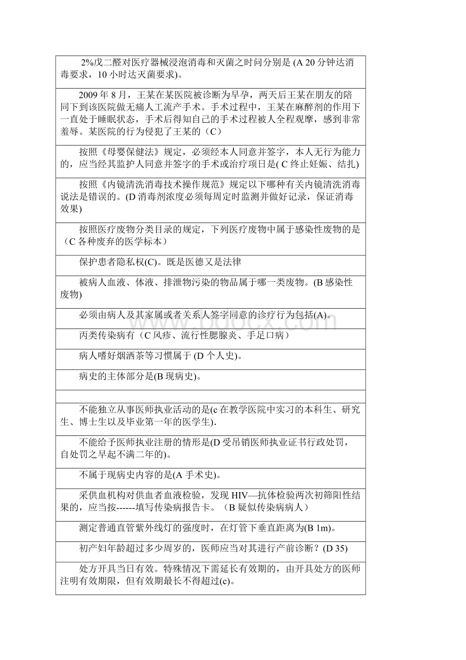 山东六五普法试题库卫生技术人员700题教学内容Word下载.docx_第3页