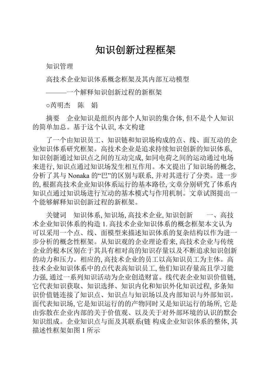 知识创新过程框架Word文件下载.docx