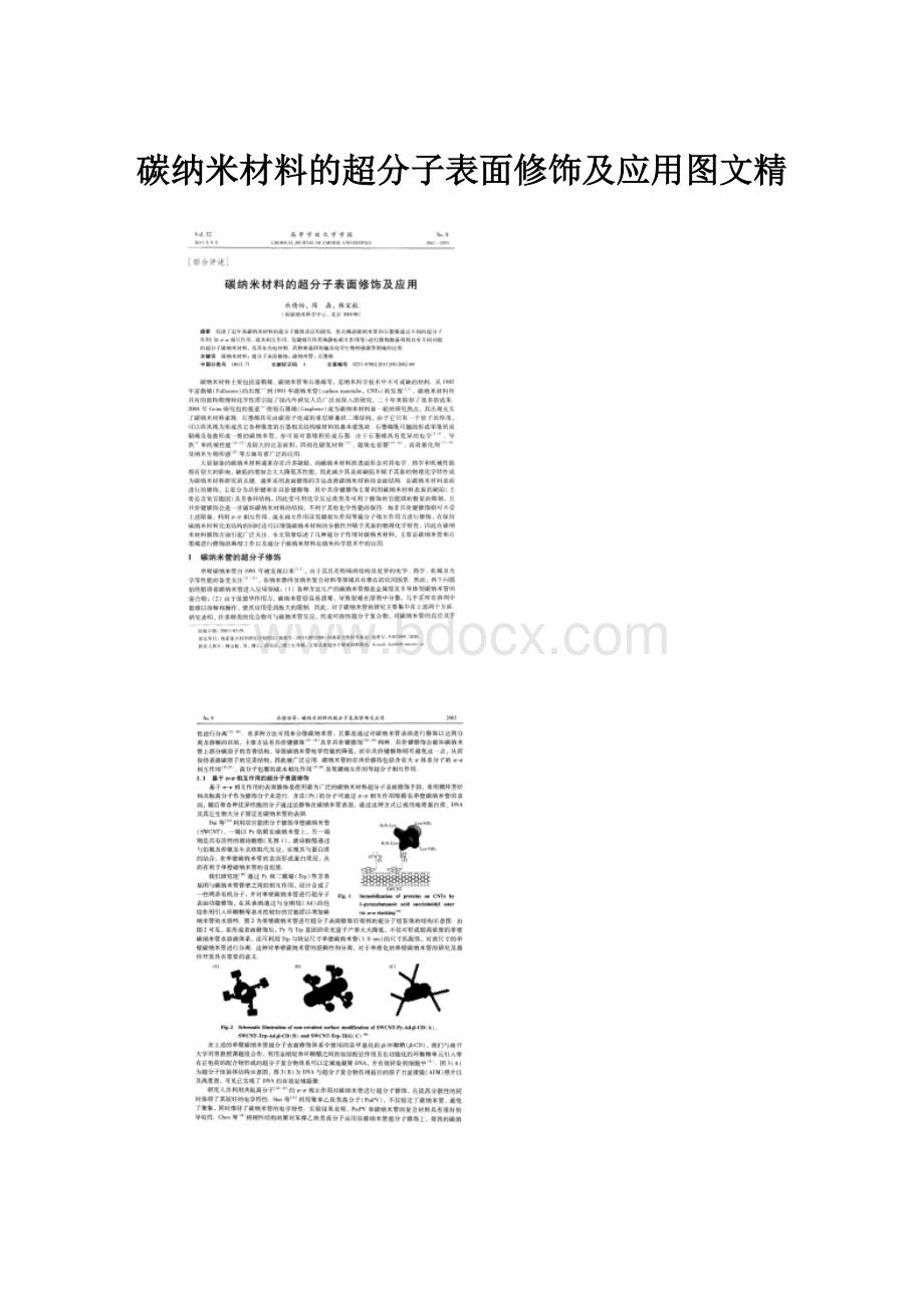 碳纳米材料的超分子表面修饰及应用图文精.docx