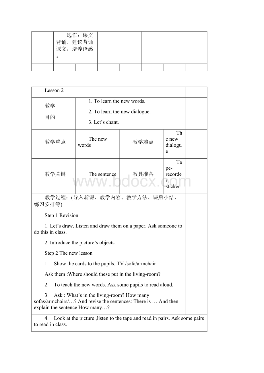 小学四年级下册人教版英语教案Word文档格式.docx_第3页