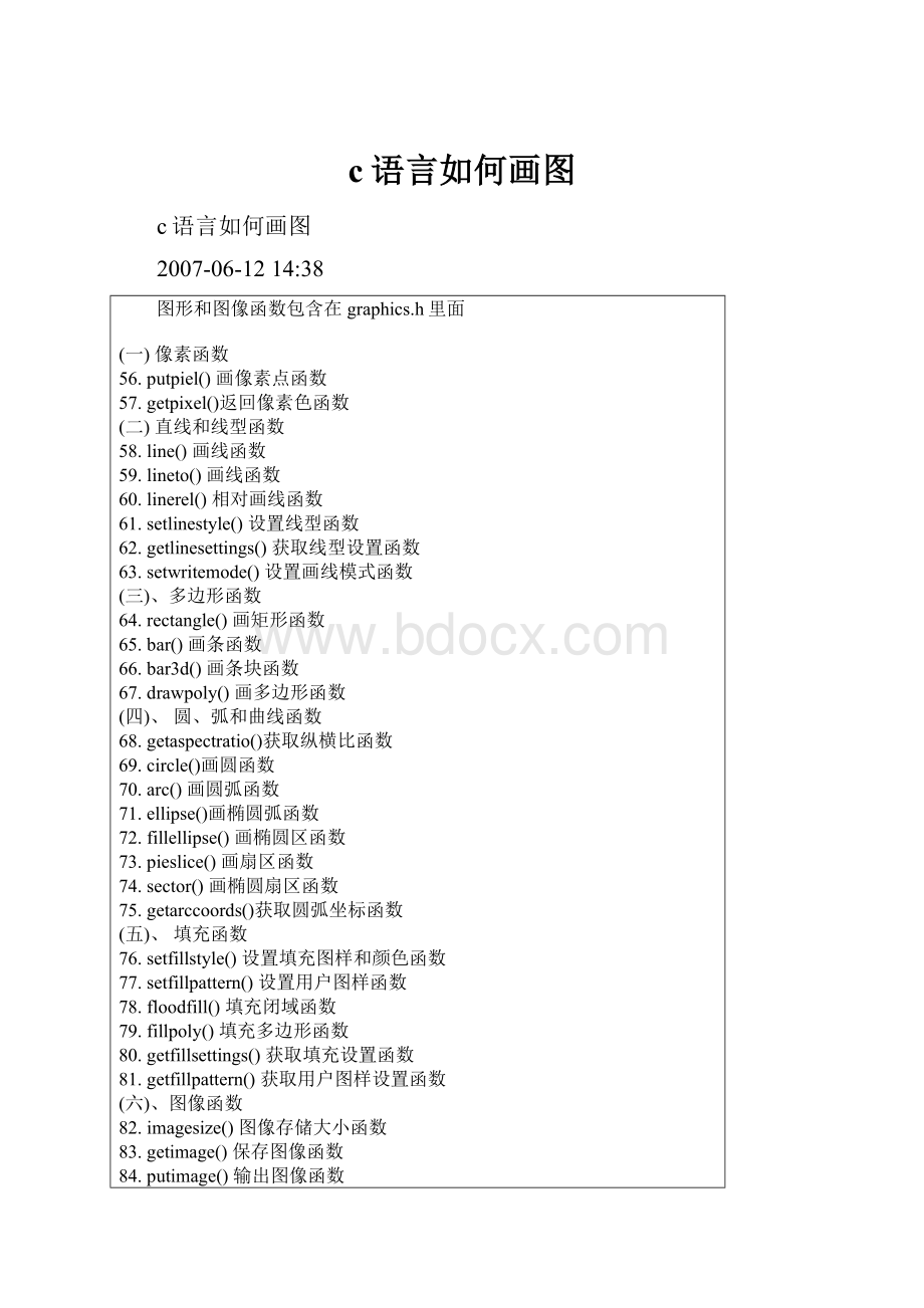 c语言如何画图Word文件下载.docx