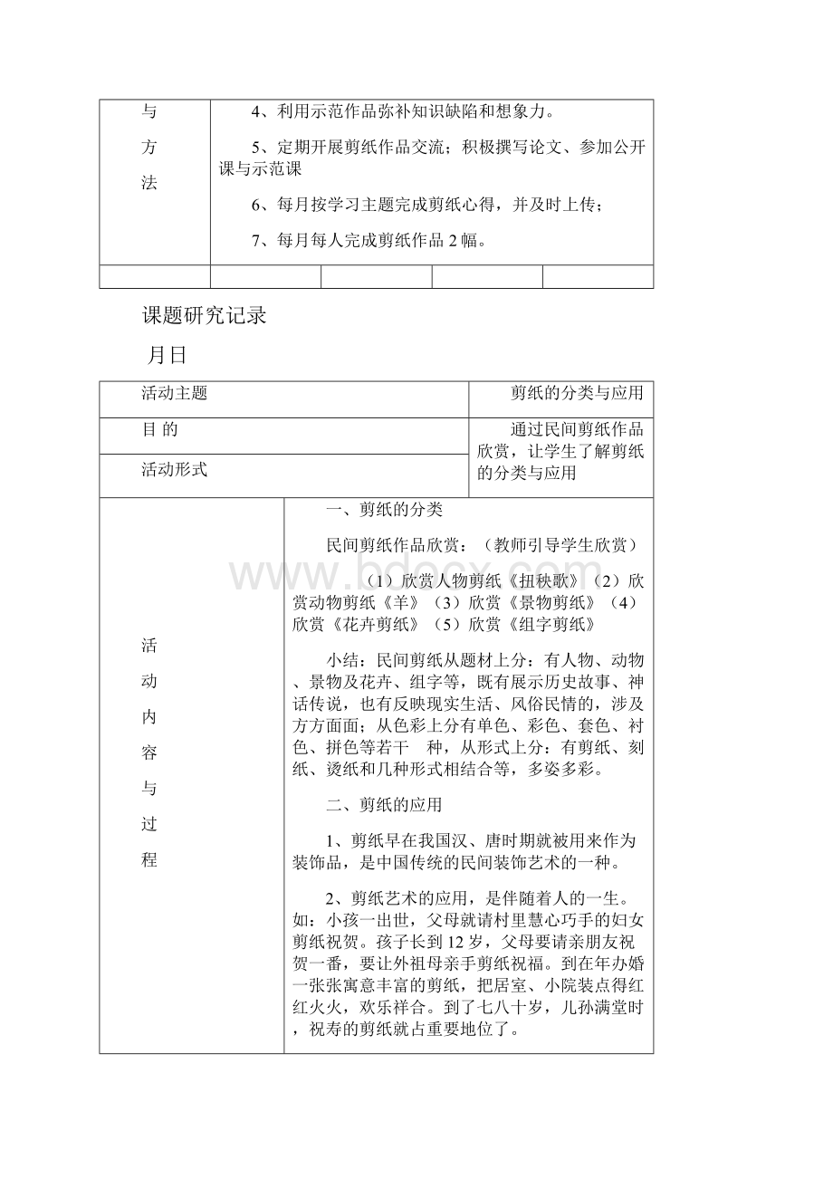 小学剪纸课题研究记录.docx_第2页