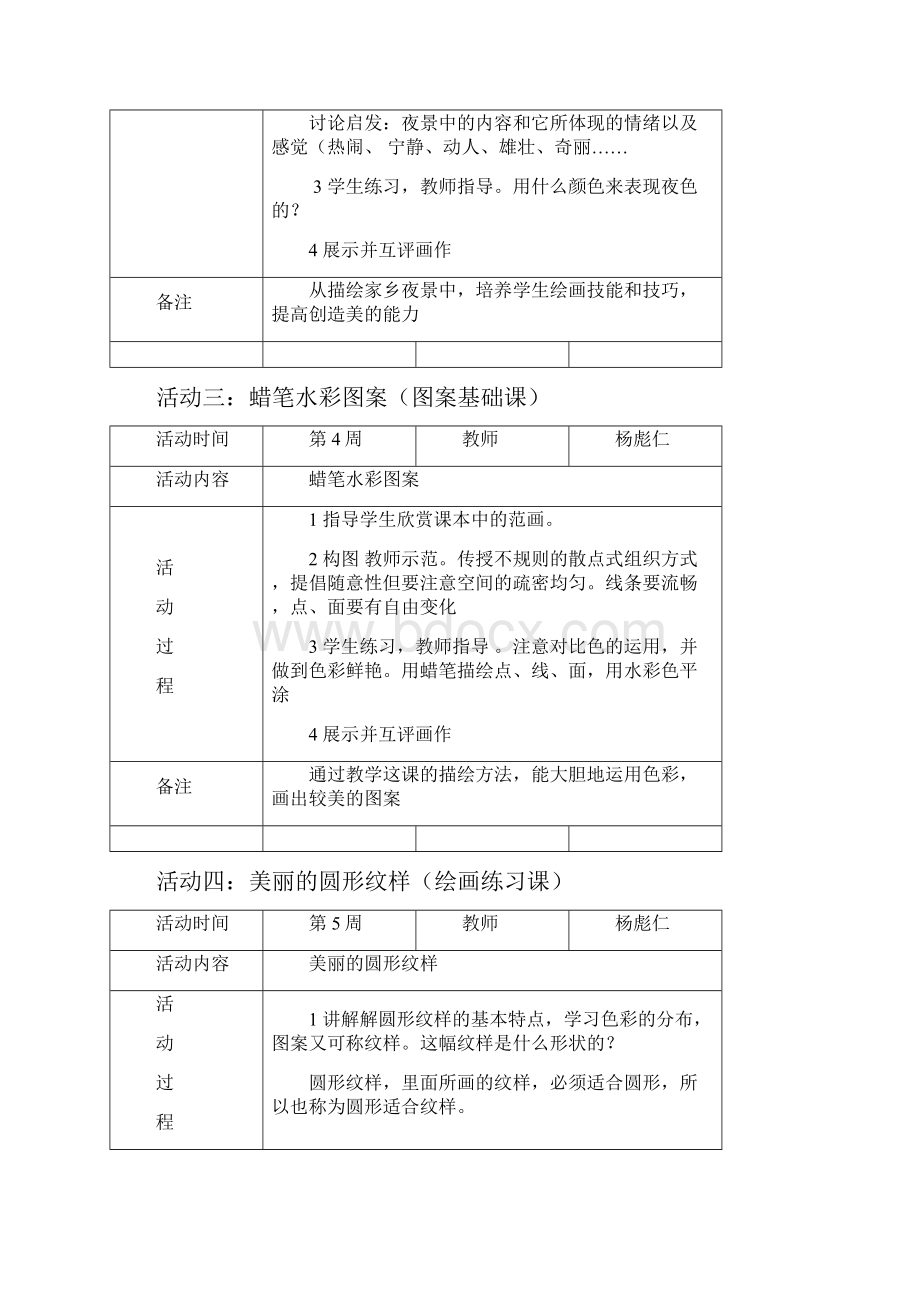 美术兴趣小组活动教案及活动记录Word文档格式.docx_第2页