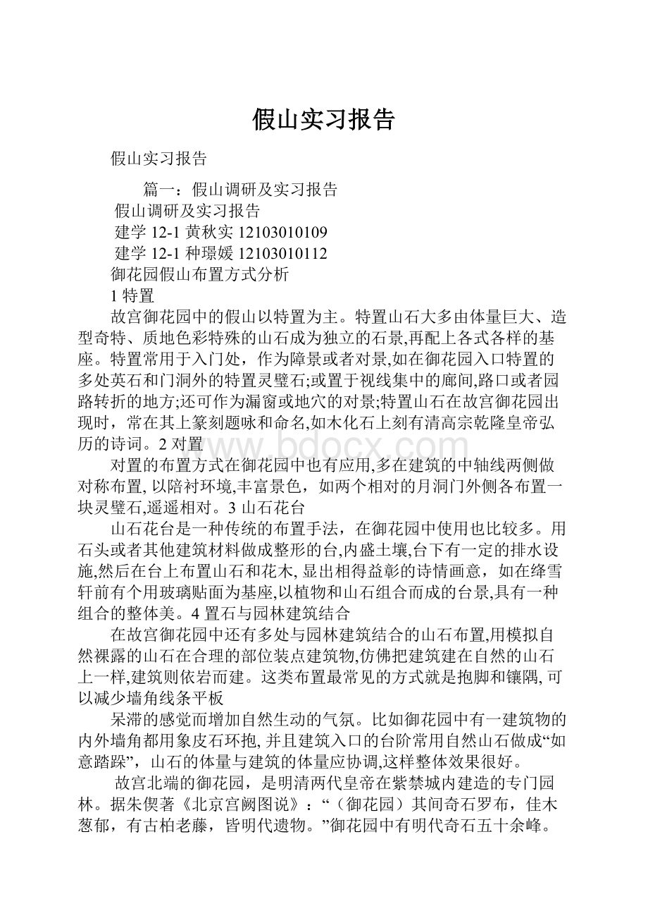 假山实习报告Word格式.docx