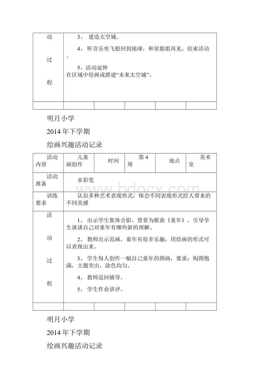 绘画兴趣小组主题活动组织材料Word文档下载推荐.docx_第2页