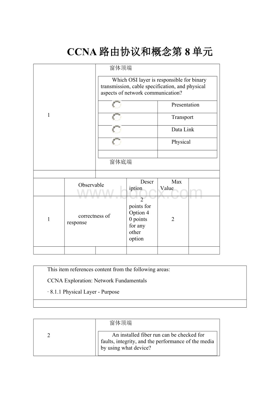 CCNA路由协议和概念第8单元.docx_第1页