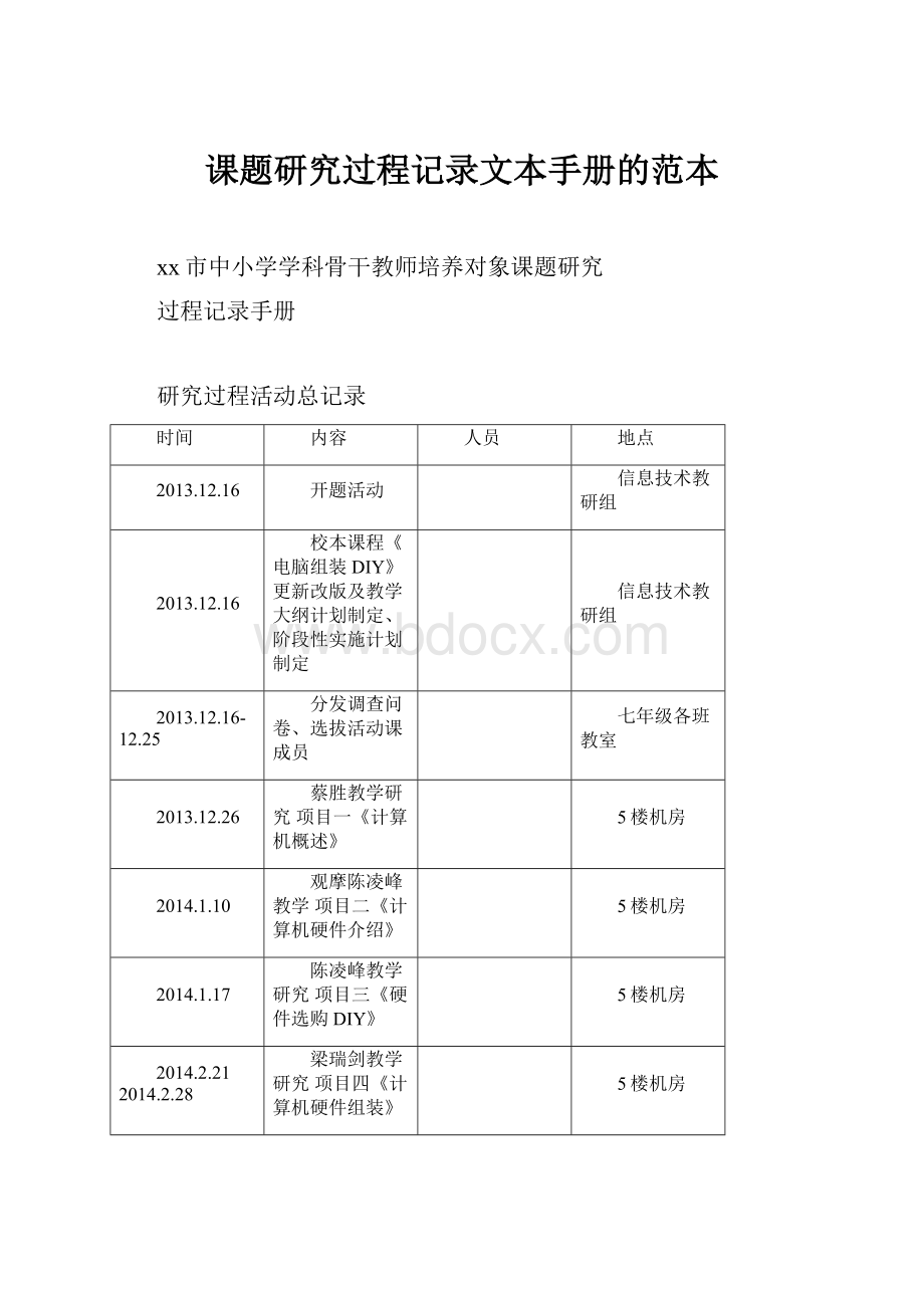 课题研究过程记录文本手册的范本Word下载.docx_第1页