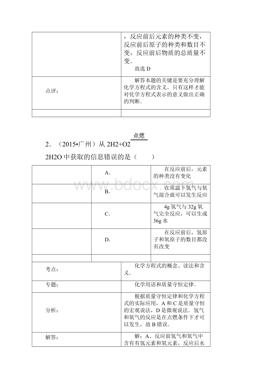 化学中考试题分类汇编化学方程式含答案Word文档格式.docx_第2页