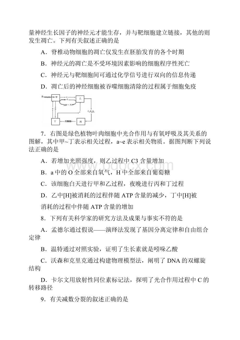 江苏省宿迁市届高三上学期期末考试生物试题含答案.docx_第3页