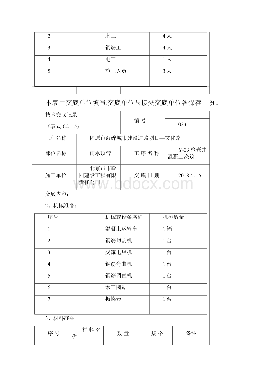 检查井混凝土浇筑施工技术交底模板Word文件下载.docx_第2页