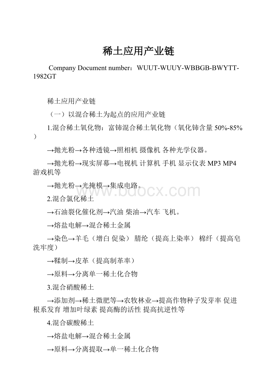 稀土应用产业链Word文档格式.docx