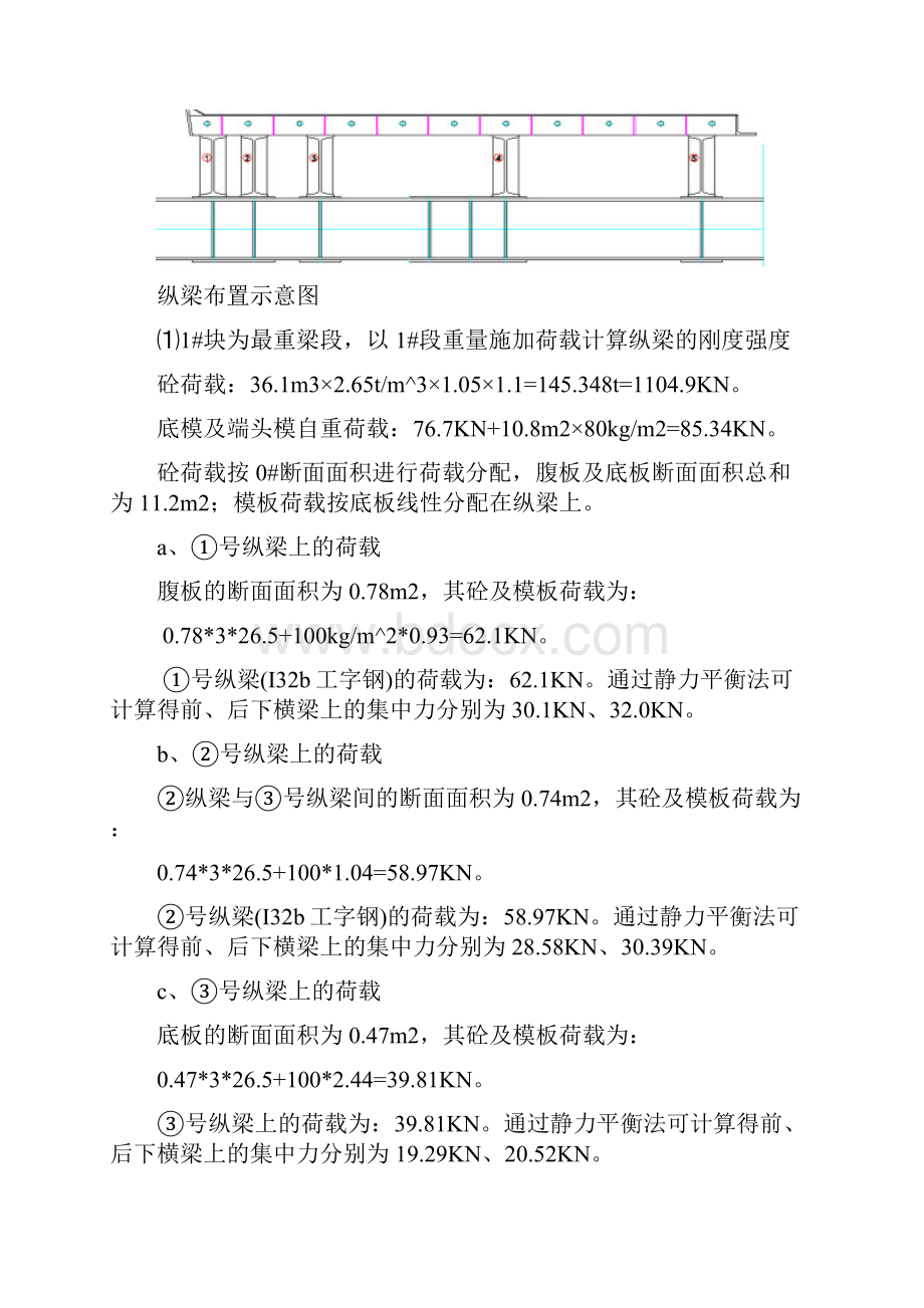 深茂铁路32+48+32m连续梁三角形挂篮设计计算书手算版解答Word文档下载推荐.docx_第3页