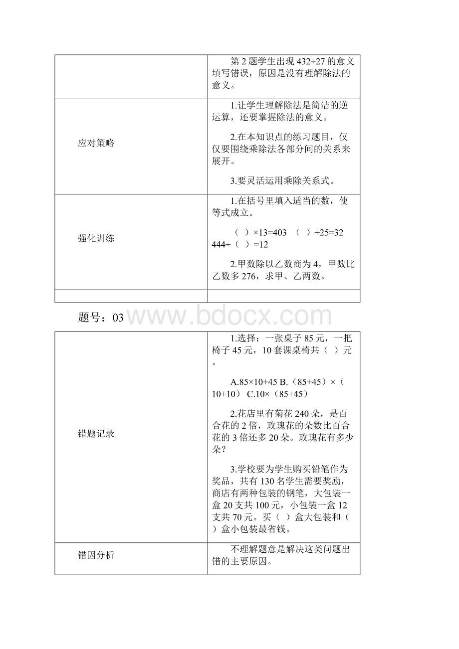 人教版四年级下册数学易错题记录与分析.docx_第2页