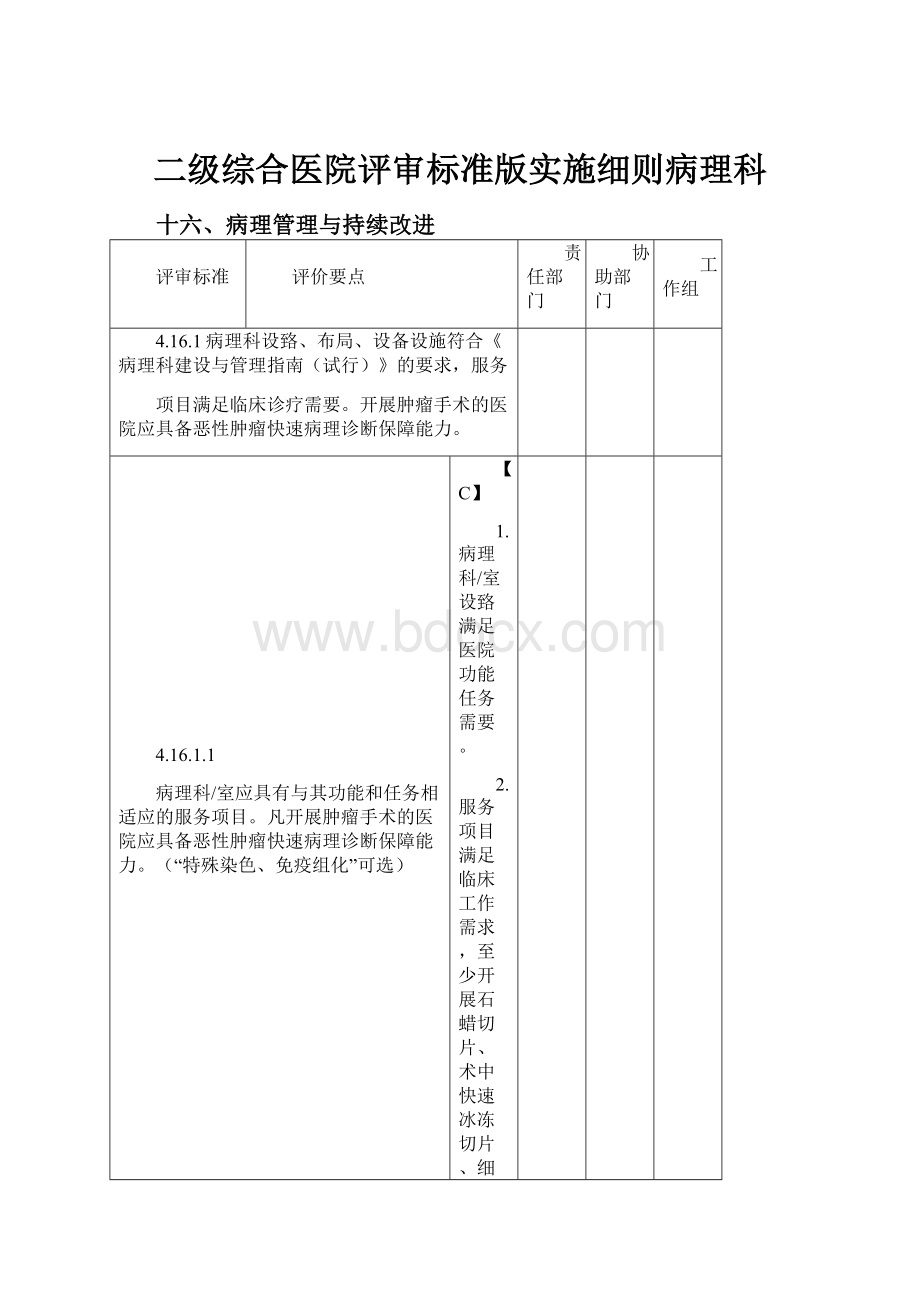 二级综合医院评审标准版实施细则病理科.docx_第1页