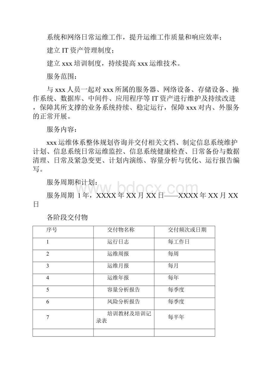 XX企业IT业务运维外包项目执行解决方案书Word格式.docx_第3页