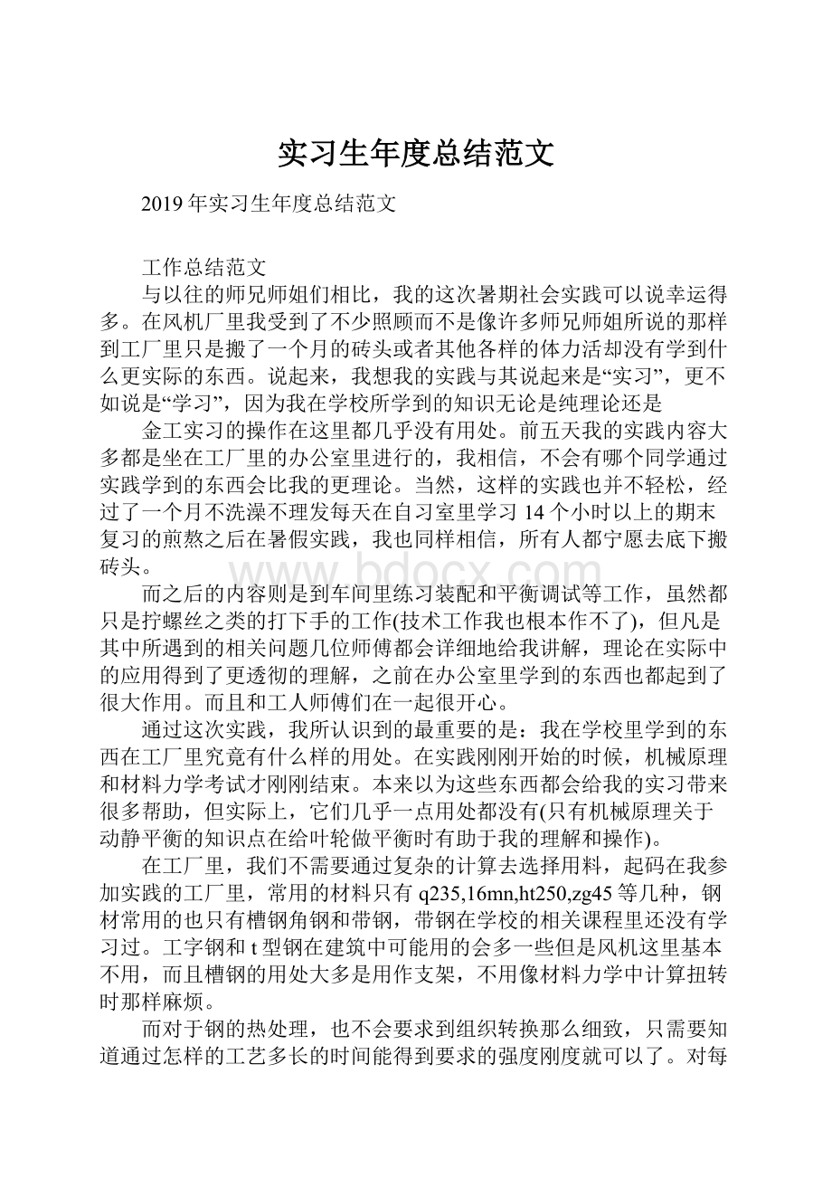 实习生年度总结范文.docx