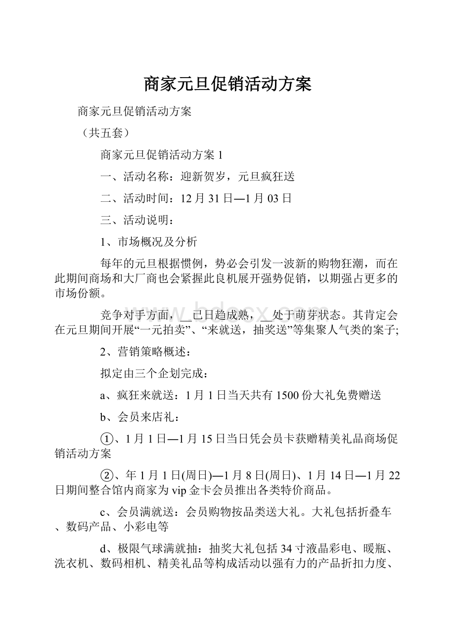 商家元旦促销活动方案文档格式.docx