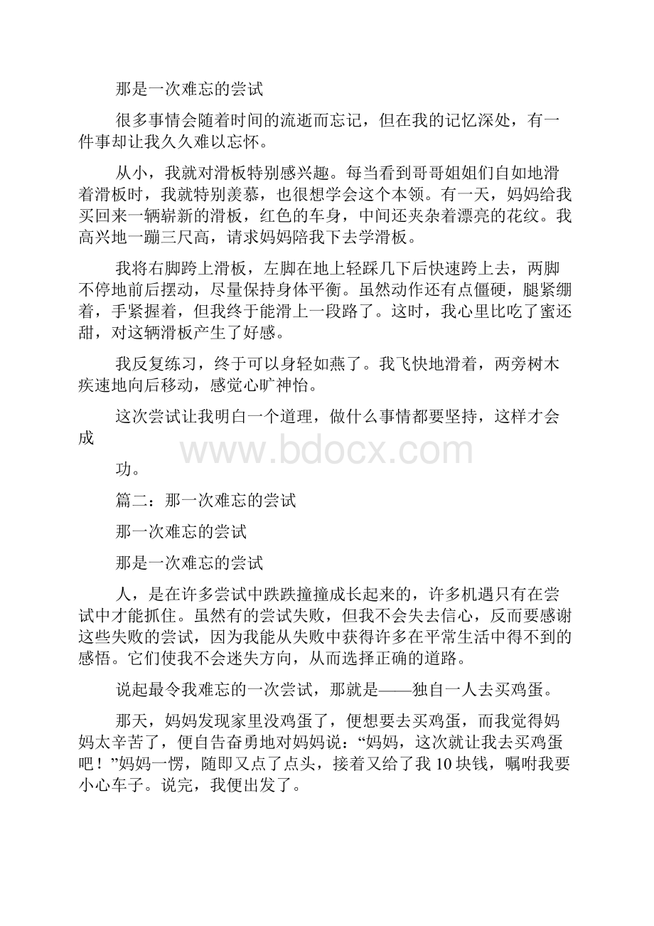 努力作文之作文那一次我努力尝试800字Word文档格式.docx_第2页