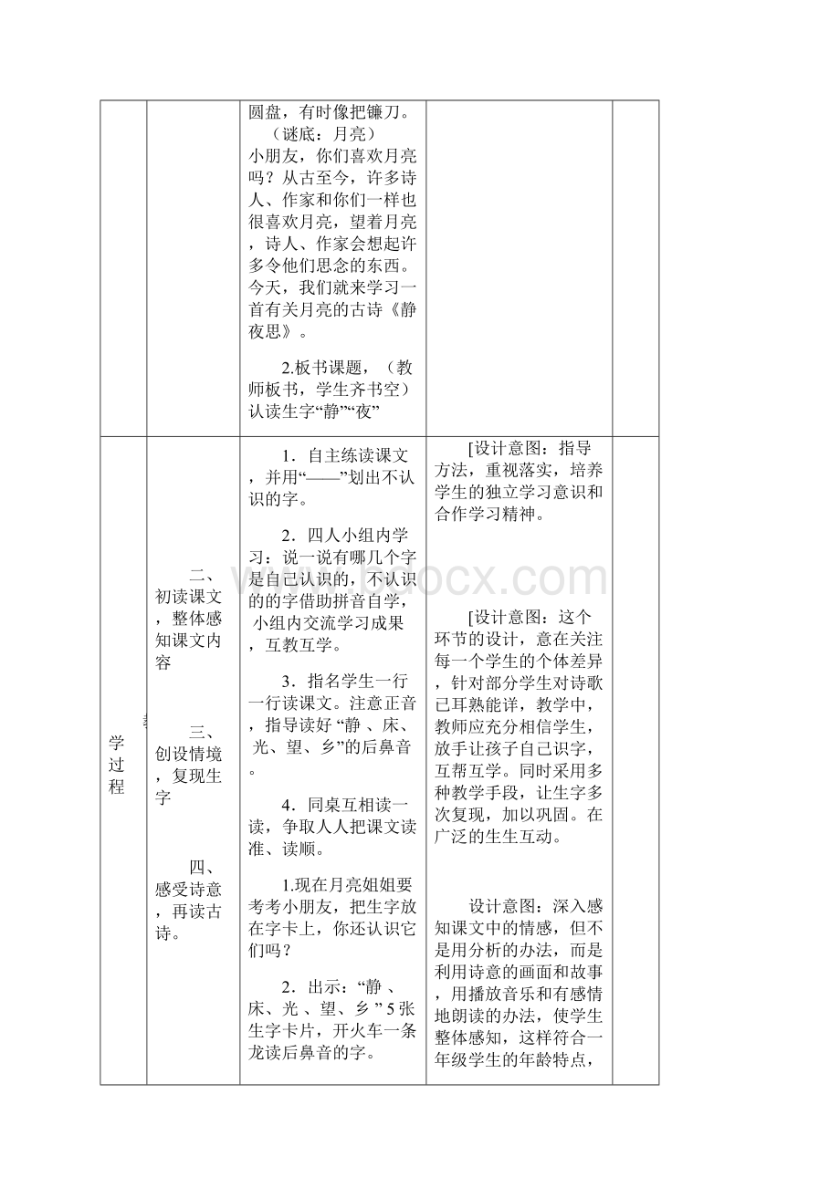 部编一年级下册语文教案第4单元表格Word格式.docx_第2页