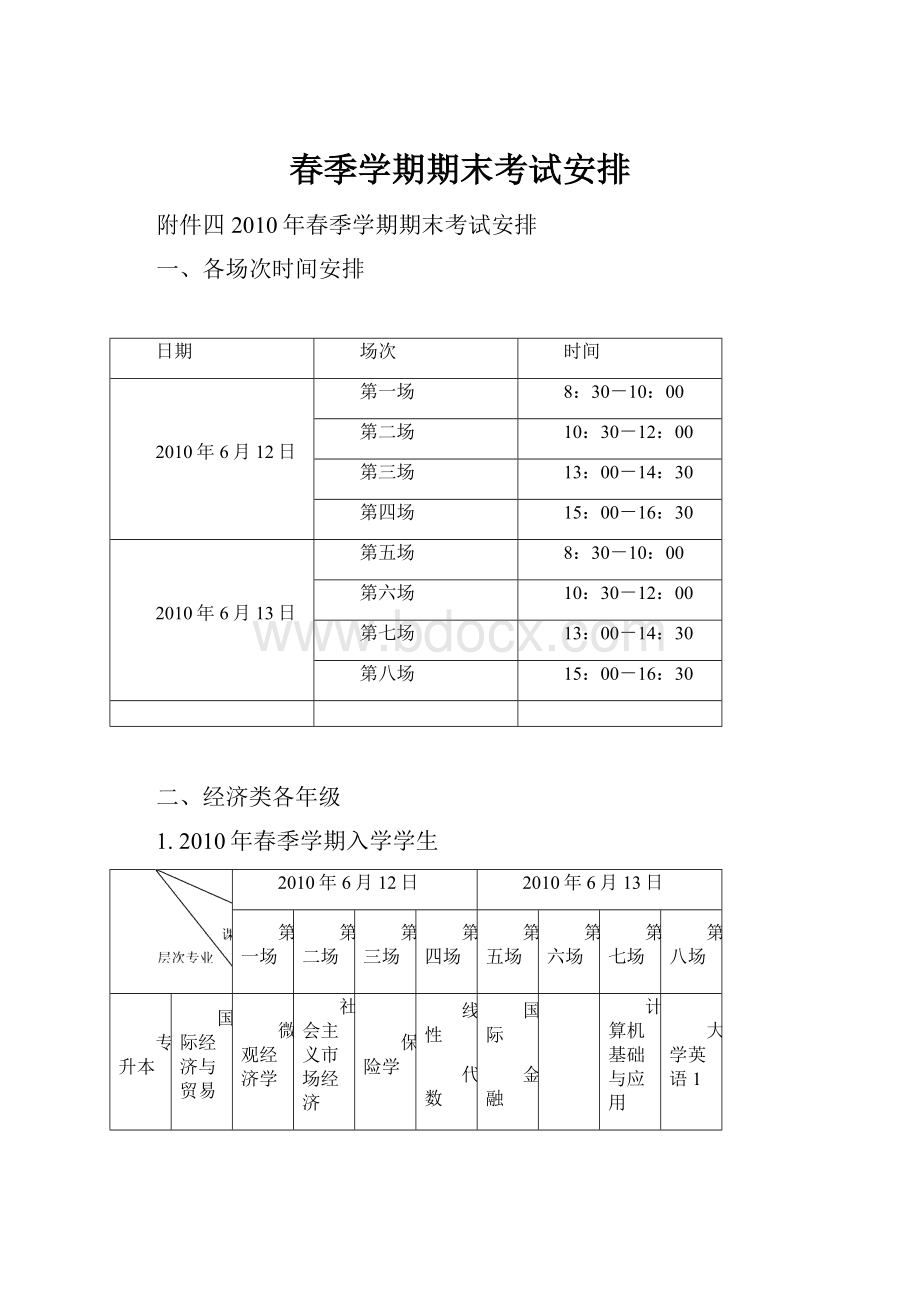 春季学期期末考试安排.docx