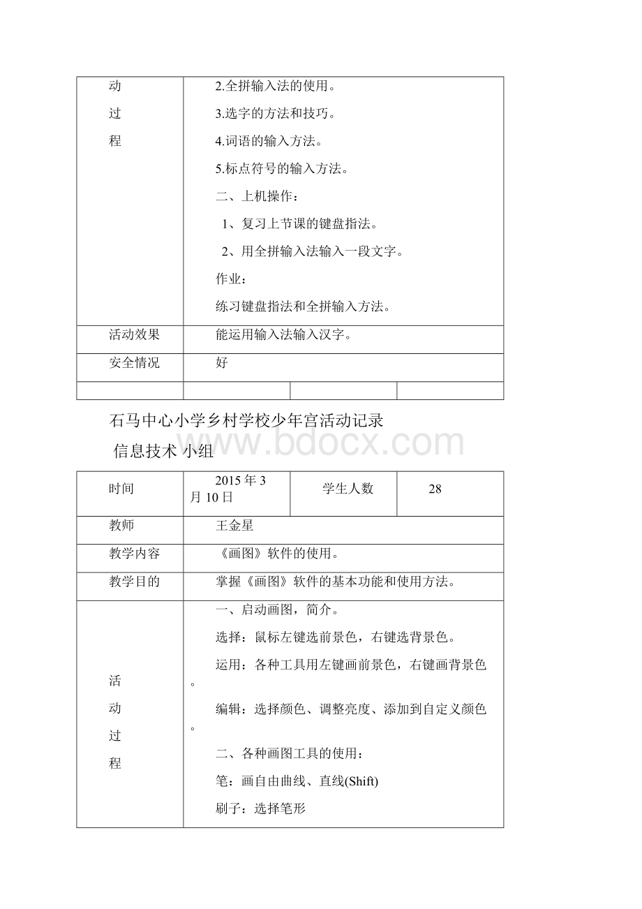 小学信息技术活动记录Word文件下载.docx_第3页