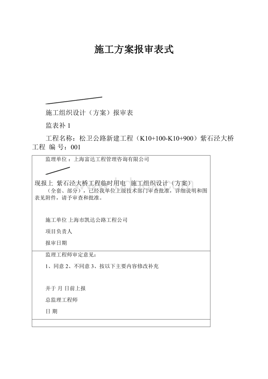 施工方案报审表式文档格式.docx