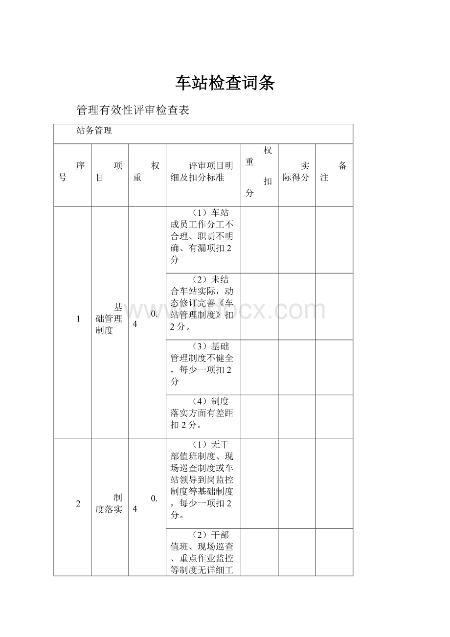 车站检查词条Word下载.docx