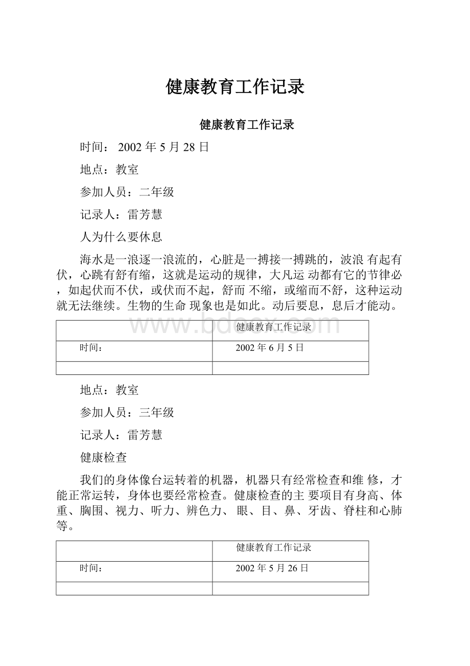 健康教育工作记录.docx_第1页