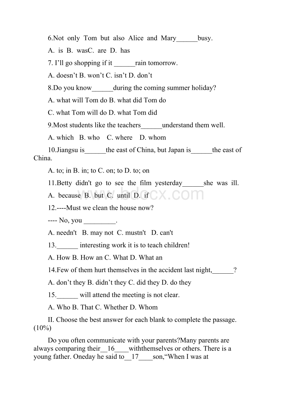 英语中职学校对口升学试题.docx_第2页