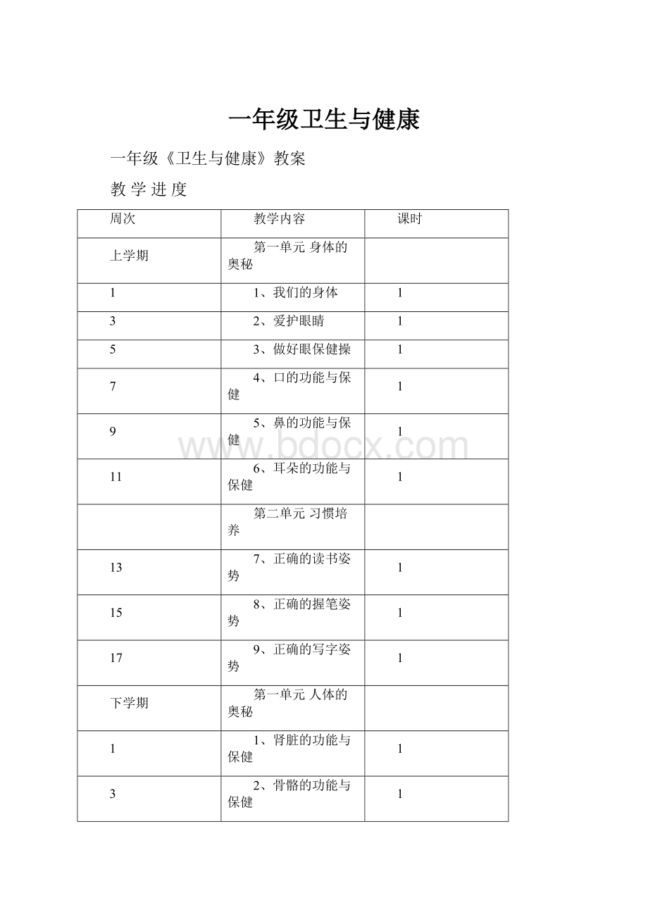 一年级卫生与健康.docx